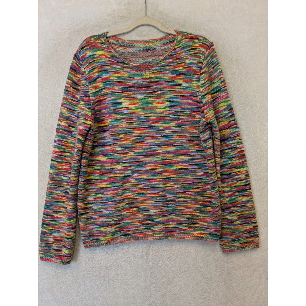 Unbranded‎ Sweater Women's M Multi-Color Space Dye Rainbow Knit